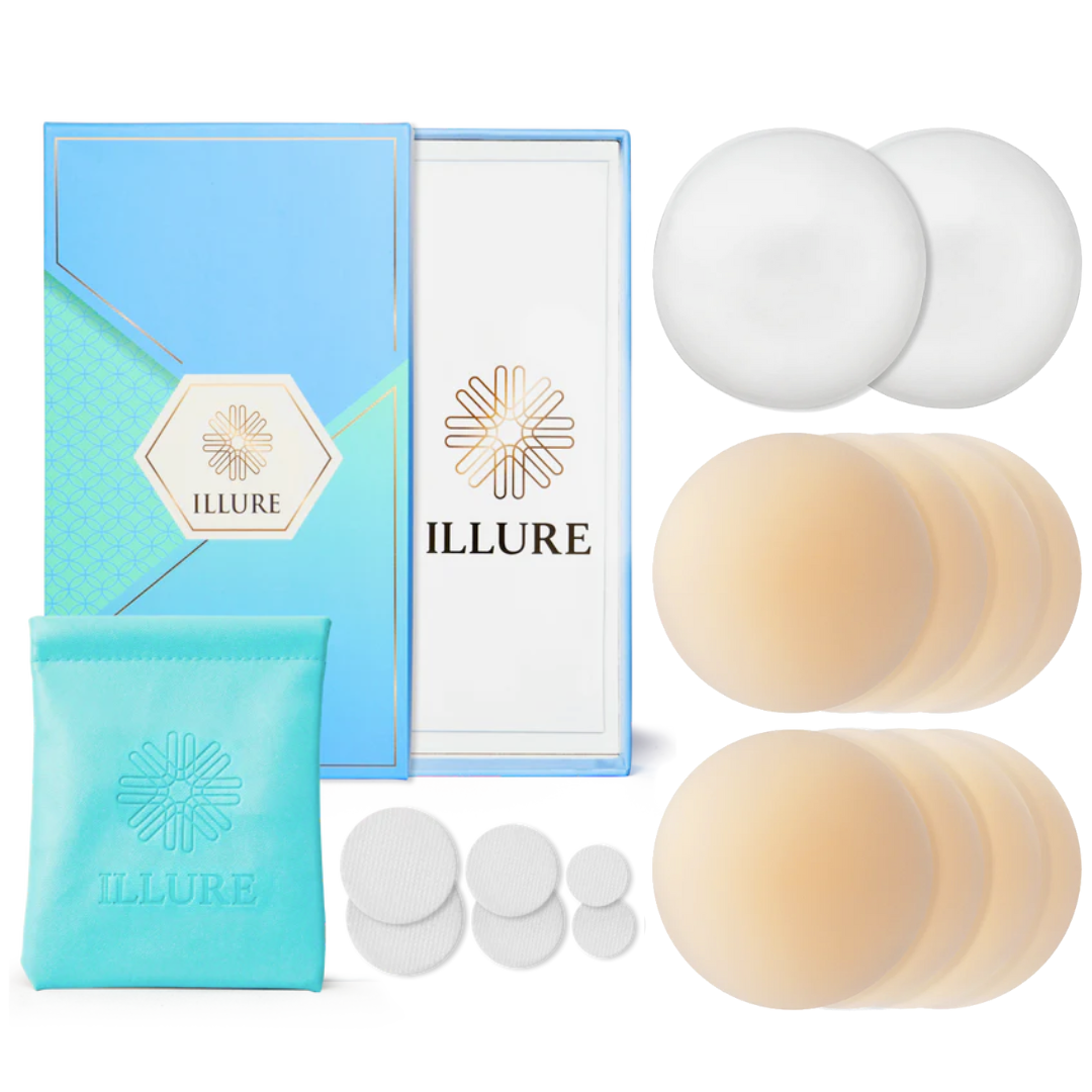 ILLURE® Klebe Bundle - 2 Klebe BH´s + 4er Nippelcover